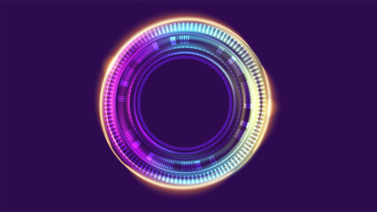 Modern glowing hologram portal ring