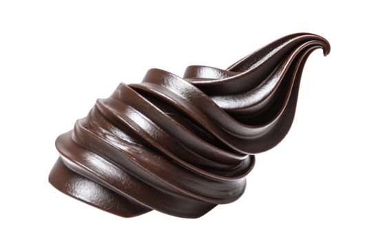 a chocolate swirl is shown on a white background