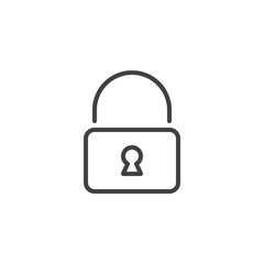 Padlock security line icon