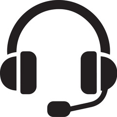 headset vector flat icon