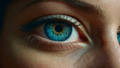 A closeup of a woman's eye showing the iris.......AI generated illustration.