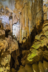 Tien Son cave in Phong Nha Ke Bang, Quang Tri, Vietnam, with Hin Nam No National Park in Laos, UNESCO World Heritage Site is the first cross-border heritage between the two countries of Vietnam - Laos