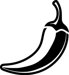 chili pepper line art silhouette vector illustration