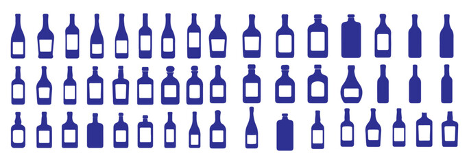 Collection of wine bottle silhouettes