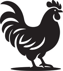 Silhouette of chicken hen vector icon