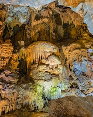 Tien Son cave in Phong Nha Ke Bang, Quang Tri, Vietnam, with Hin Nam No National Park in Laos, UNESCO World Heritage Site is the first cross-border heritage between the two countries of Vietnam - Laos