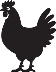 Silhouette of chicken hen vector icon