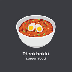 Tteokbokki Illustration Korean Street Food Dish