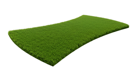 Patch of vibrant green grass, perfect for landscaping or outdoor recreational spaces and design elements