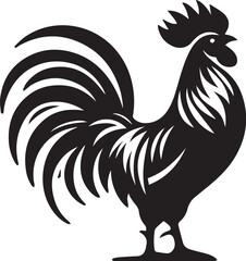 Silhouette of chicken hen vector icon
