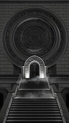 Mysterious Stone Portal and Staircase - Fantasy Entrance