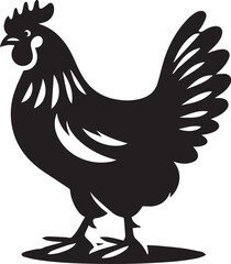 Silhouette of chicken hen vector icon