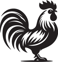 Silhouette of chicken hen vector icon
