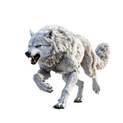 Fototapeta premium arafed wolf with open mouth running on black background