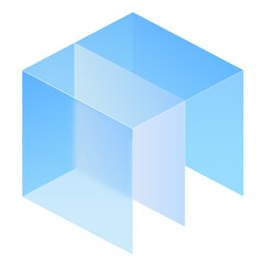 3D Box Rectangle Glassmorphism UI Icon Sign and Symbol Design Illustrator Png Svg	
