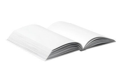 Open book with blank pages.