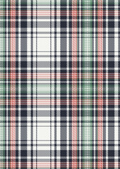 Seamless Plaid Pattern in Navy Green Red and White for Textile Design
