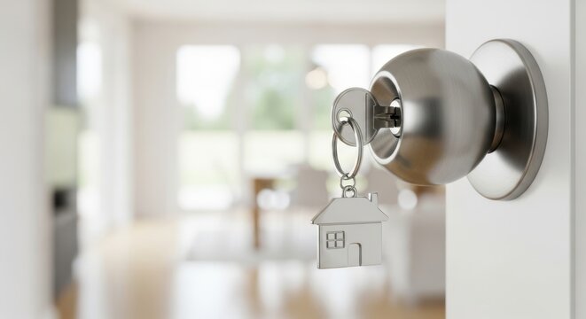 Opening the door to your dream home with a key