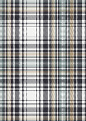 Seamless Black White Grey and Beige Plaid Pattern Texture