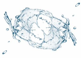 抽象的な青い水しぶきの3dイラスト