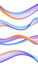 Abstract Blue and Orange Wave Lines Background
