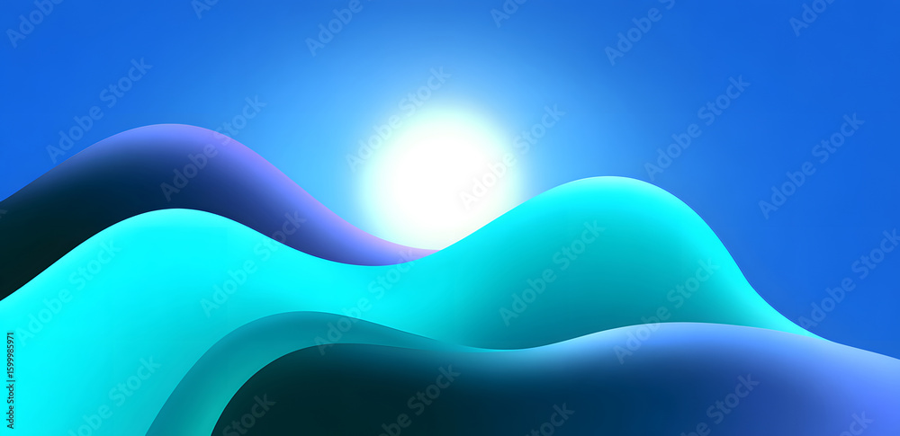 Wall mural dynamic fluid color gradient background, abstract kv main visual business ppt background