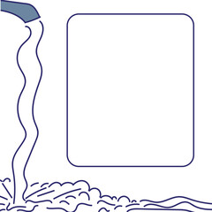 A strong stream of drinking water flows from the tap. There is a frame nearby.