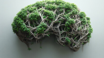 Brain tree concept idea of mental growth and organic intelligence