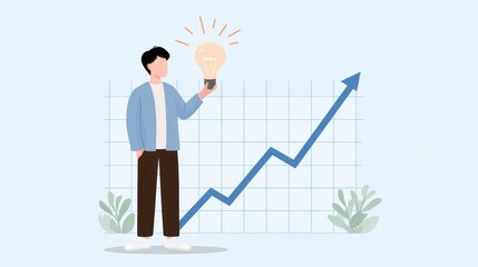 Illustration symbolizing the mindset and psychology of investing, blending financial themes with mental clarity and discipline.