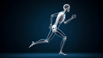 Skeletal structure of a person in a running pose