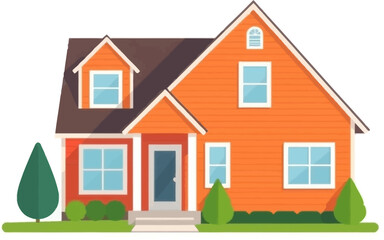 Fototapeta premium Create a flat vector icon of a modern American single family home