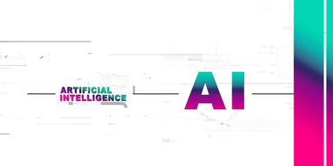 2d illustration Artificial Intelligence (AI) concept
