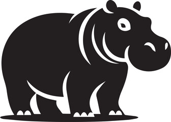 hippopotamus silhouette vector illustration