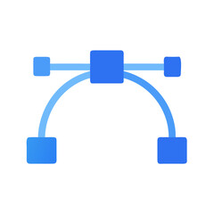 Fototapeta premium Precision and Control A Detailed Illustration of a Bezier Curve Tool Showcasing Graphic Design and Vector Editing for Creating Smooth Lines and Shapes