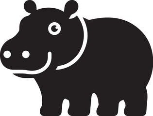 hippopotamus silhouette vector illustration