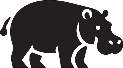 hippopotamus silhouette vector illustration