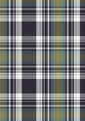 Seamless Dark Plaid Pattern with White and Teal Stripes for Textile Design