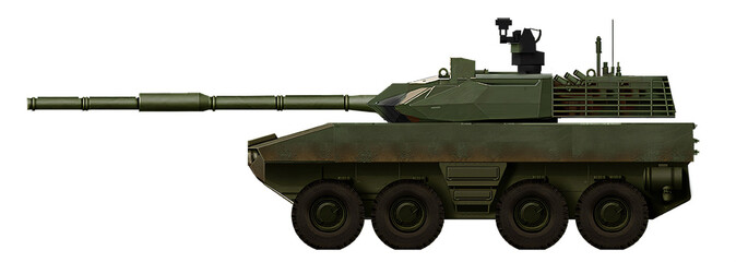 Kracken-K (Concept of a wheeled version of a tank destroyer on an 8x8 wheelbase, with a 125mm gun) © Tikros