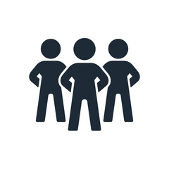 A close-knit, determined team. United business , union, confident community . Fellowship concept. Vector linear icon illustration isolated on white background.