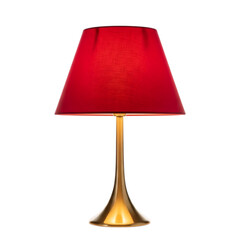 Obraz premium Red table lamp with a gold base.
