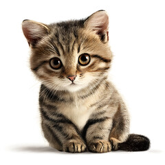 Obraz premium A kitten is sitting on a white background