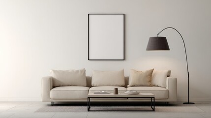 Minimalist living room mockup