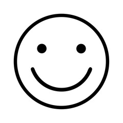 Fototapeta premium Happy smiley face or emoticon line art vector