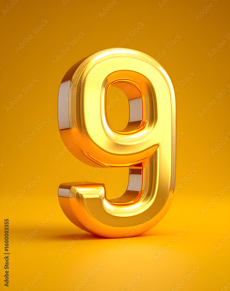 Fototapete 3d rendering digital font big sale event countdown concept element