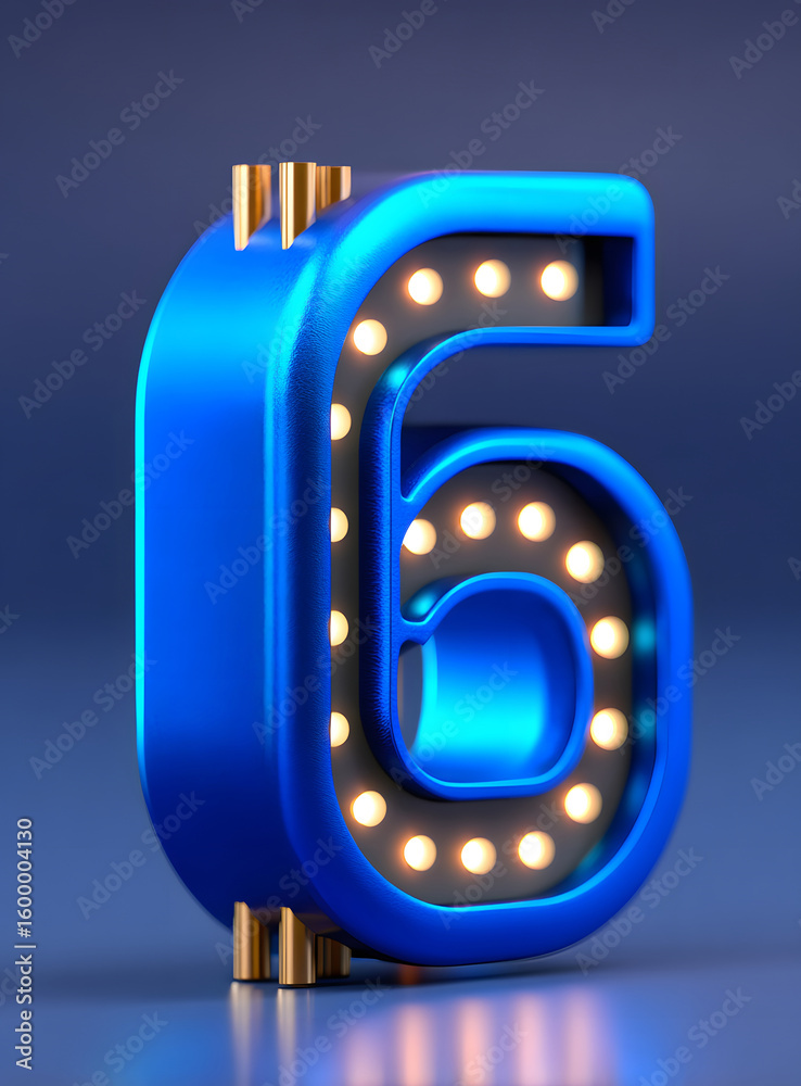 Fototapete 3d rendering digital font big sale event countdown concept element