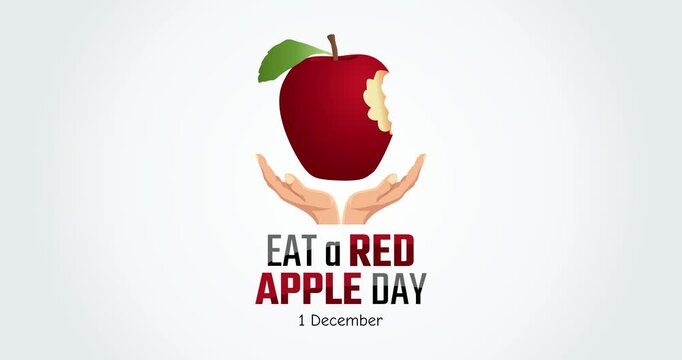 eat a red apple day motion video, ideal for eat a red apple day celebration