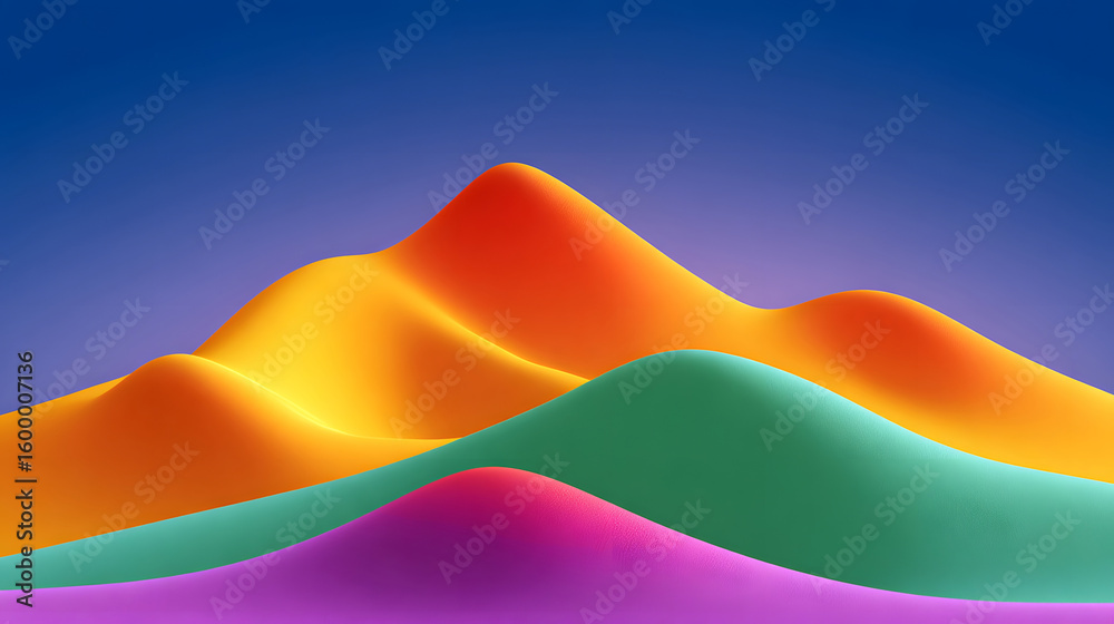 Wall mural dynamic fluid color gradient background, abstract kv main visual business ppt background