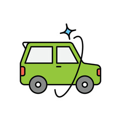 electric SUV color line icon with white background vector stock illustration