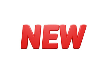 Fototapeta premium Isolated 3D Render of Bold Red 'NEW' Text