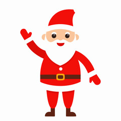 Friendly Waving Santa on a White Background vector illustration